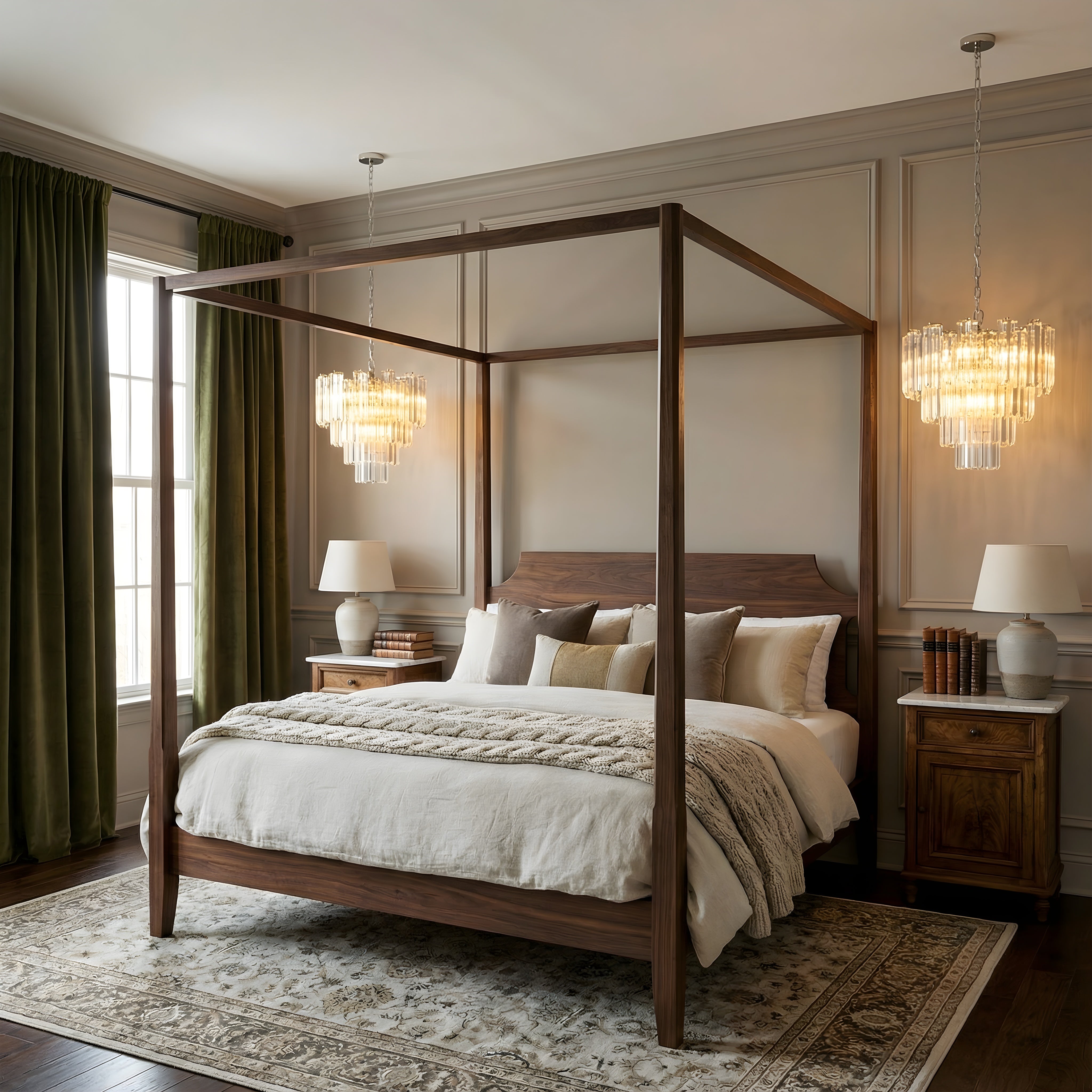 Lampadario in vetro francese