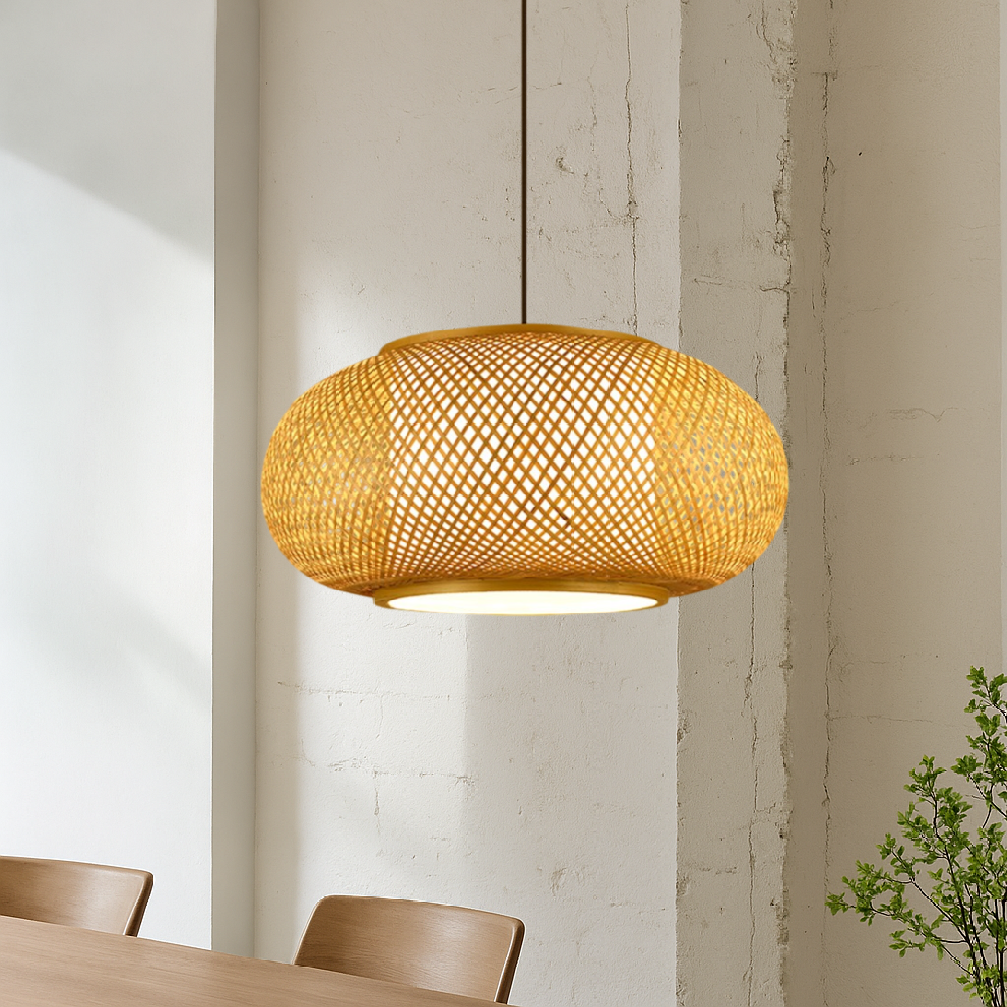 Lampada a sospensione Hansens in bambù