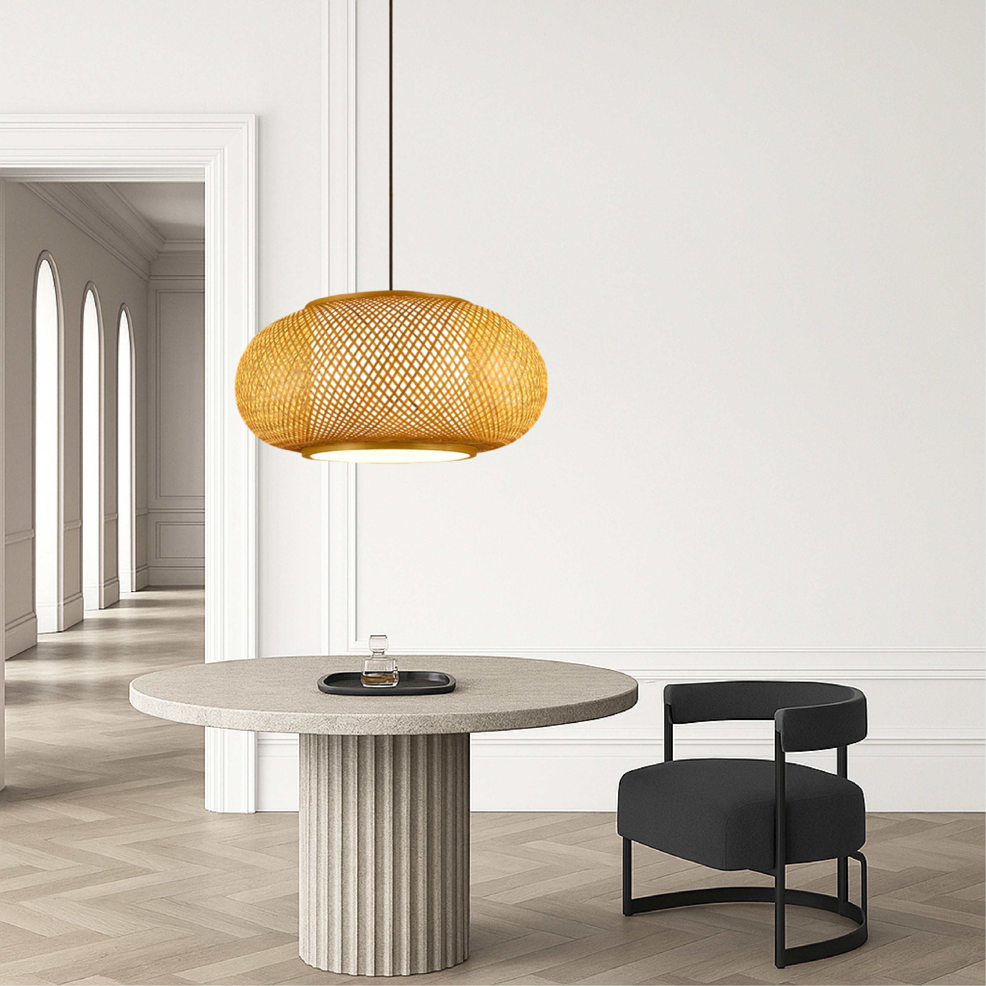 Lampada a sospensione Hansens in bambù