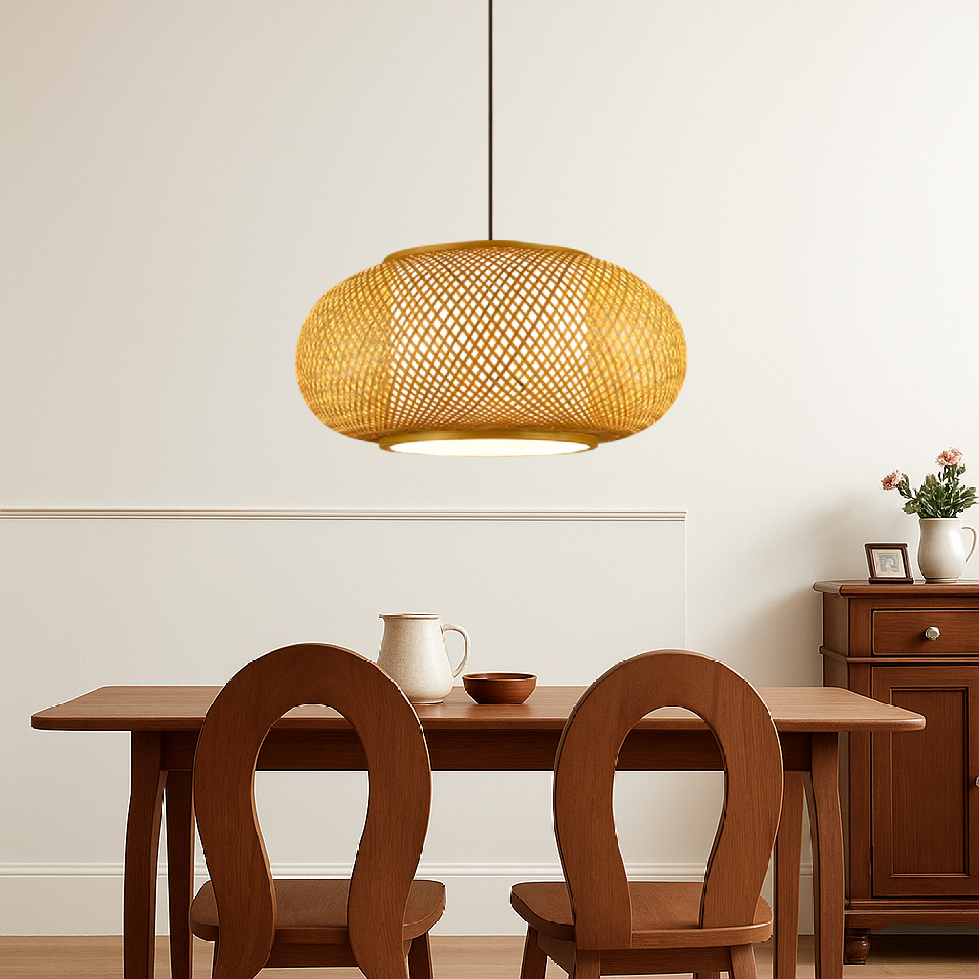 Lampada a sospensione Hansens in bambù