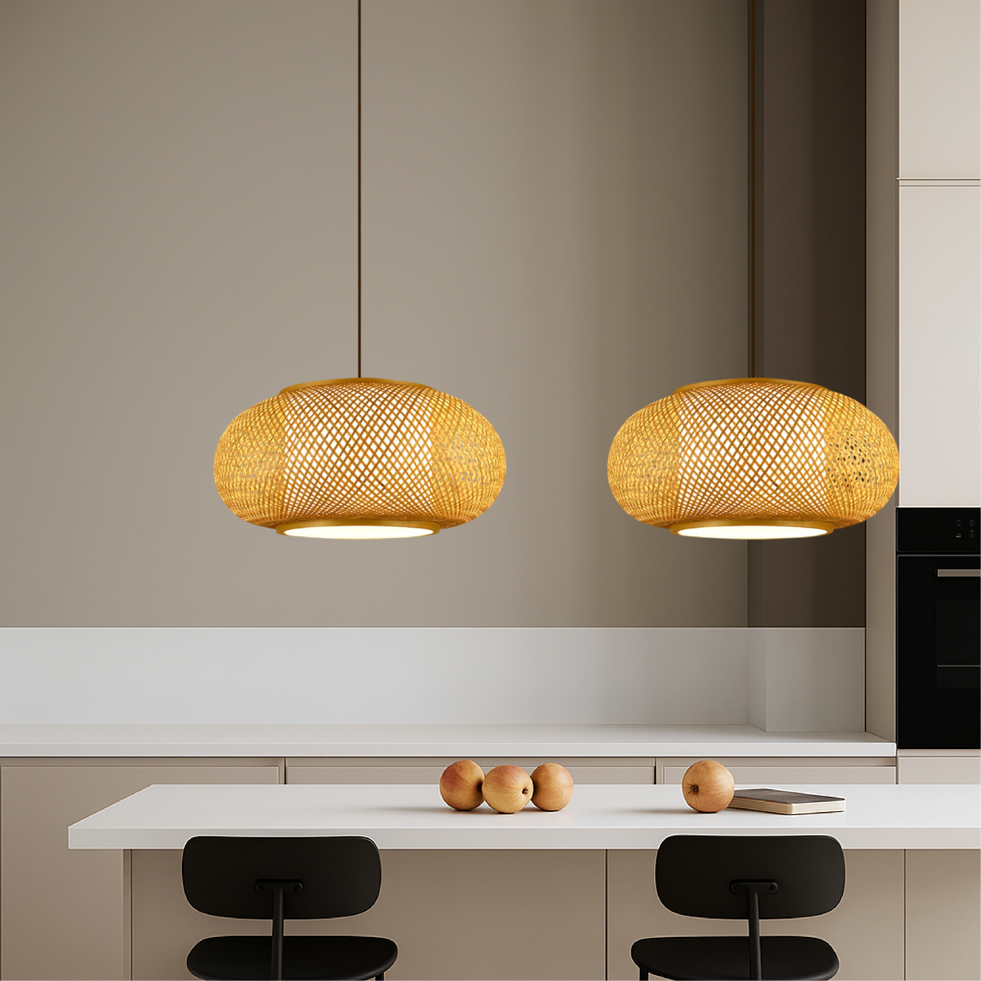 Lampada a sospensione Hansens in bambù
