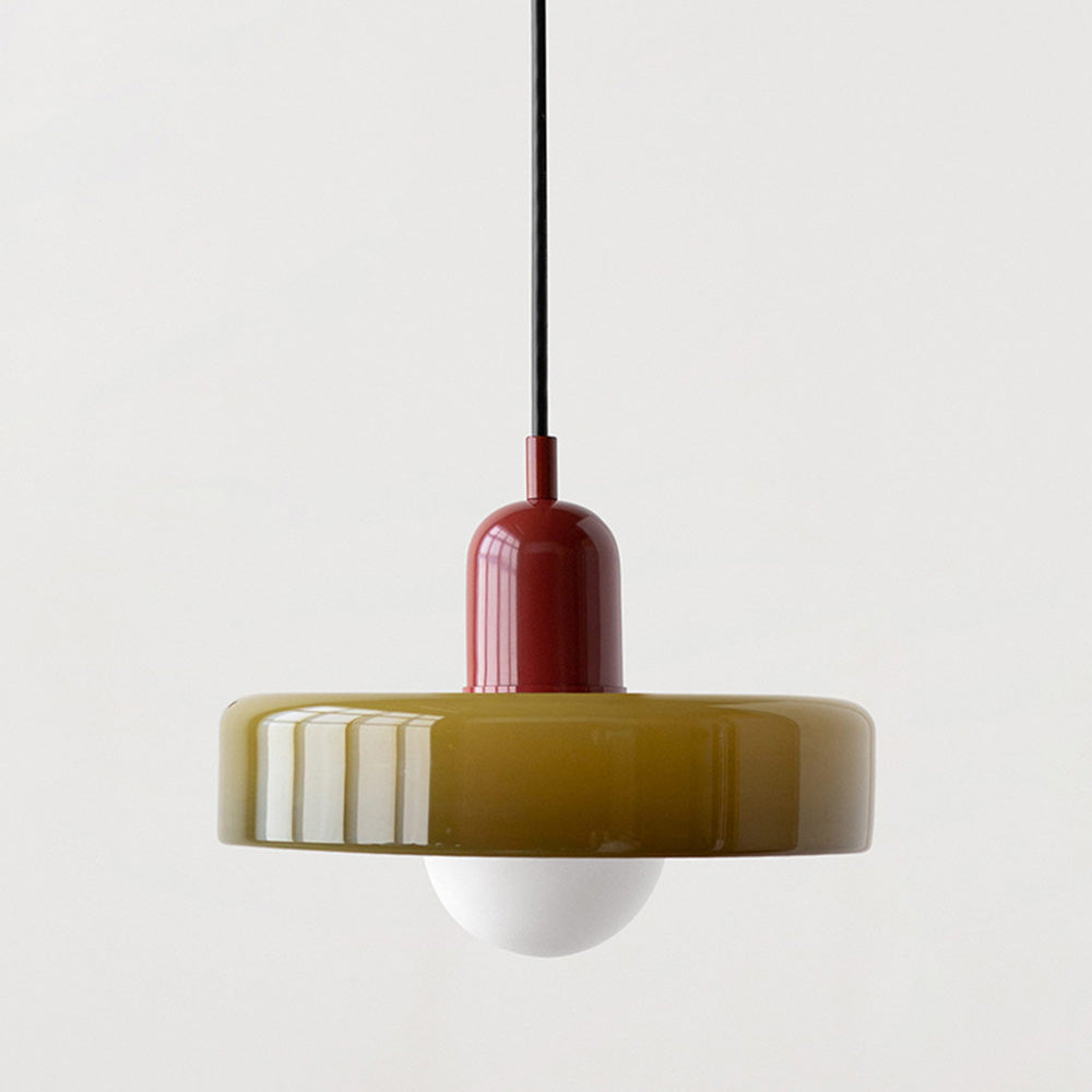 Lampada a sospensione in vetro colorato Bauhaus