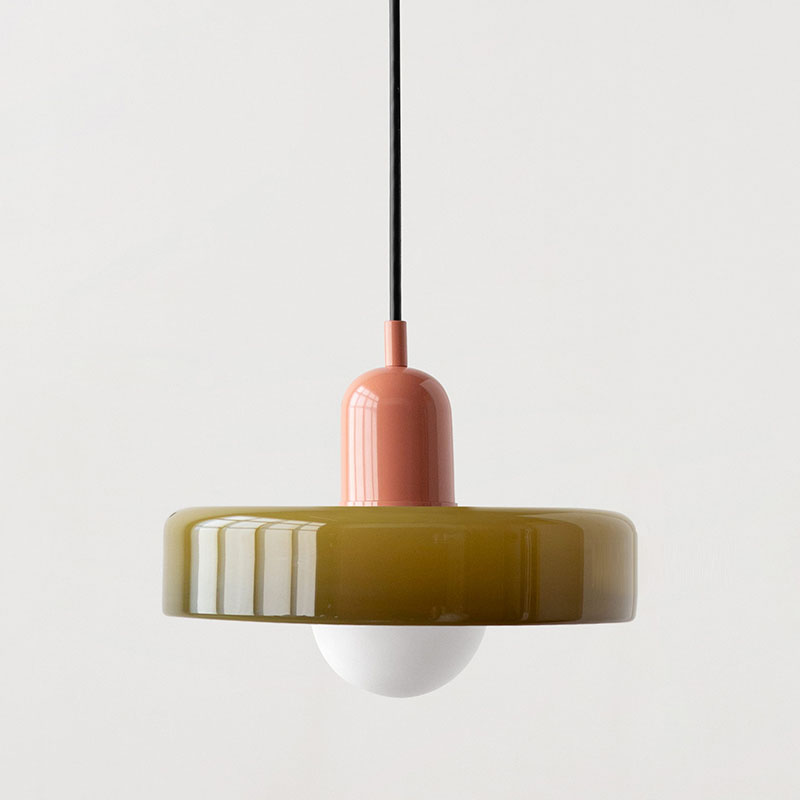 Lampada a sospensione in vetro colorato Bauhaus