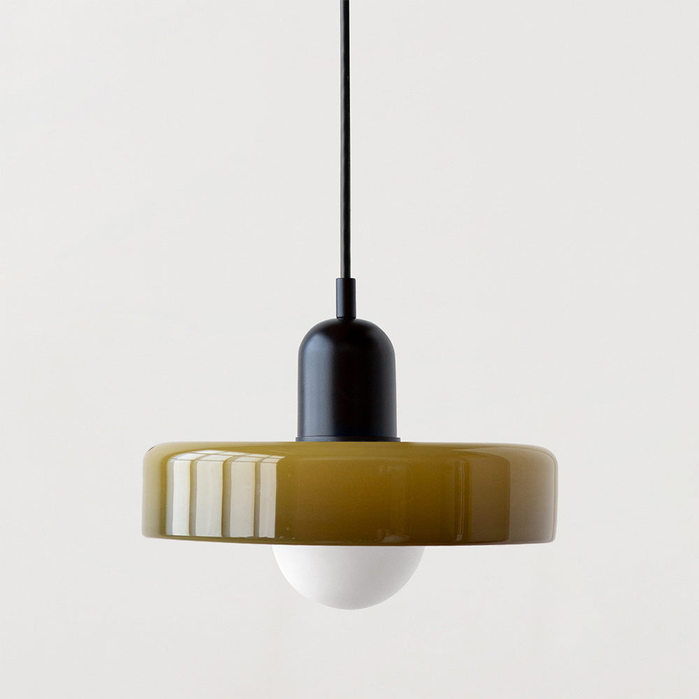 Lampada a sospensione in vetro colorato Bauhaus