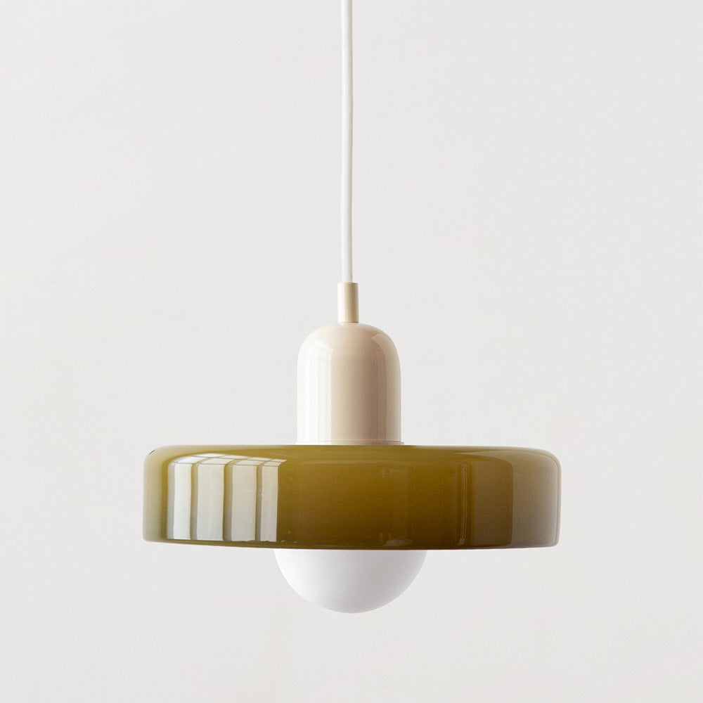 Lampada a sospensione in vetro colorato Bauhaus