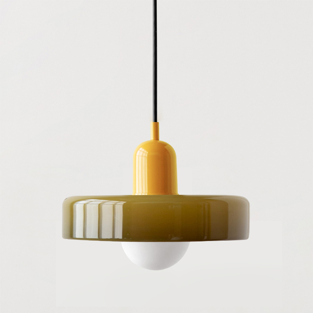 Lampada a sospensione in vetro colorato Bauhaus