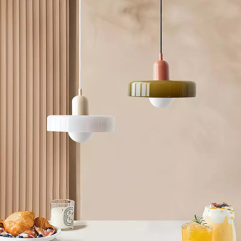 Lampada a sospensione in vetro colorato Bauhaus