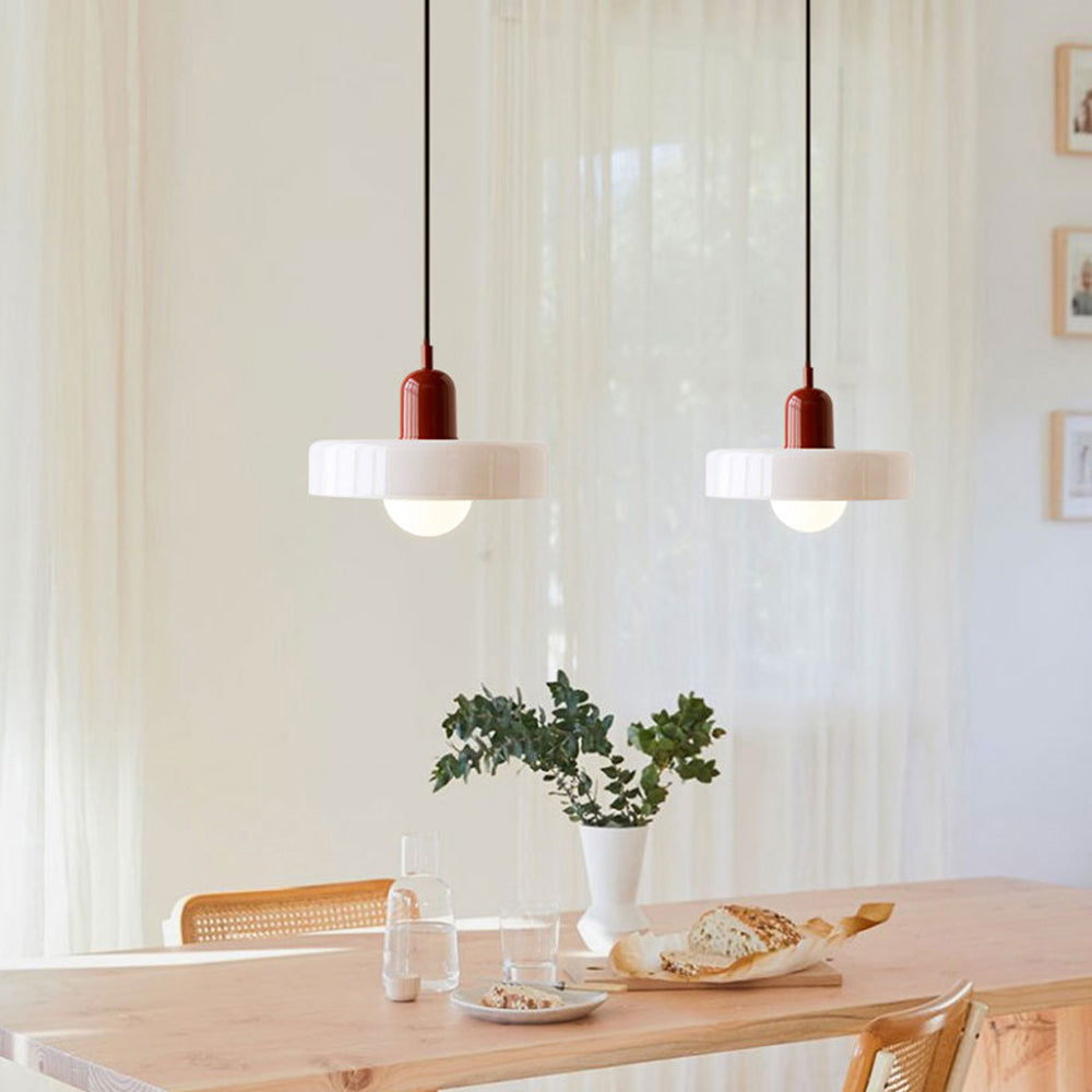 Lampada a sospensione in vetro colorato Bauhaus