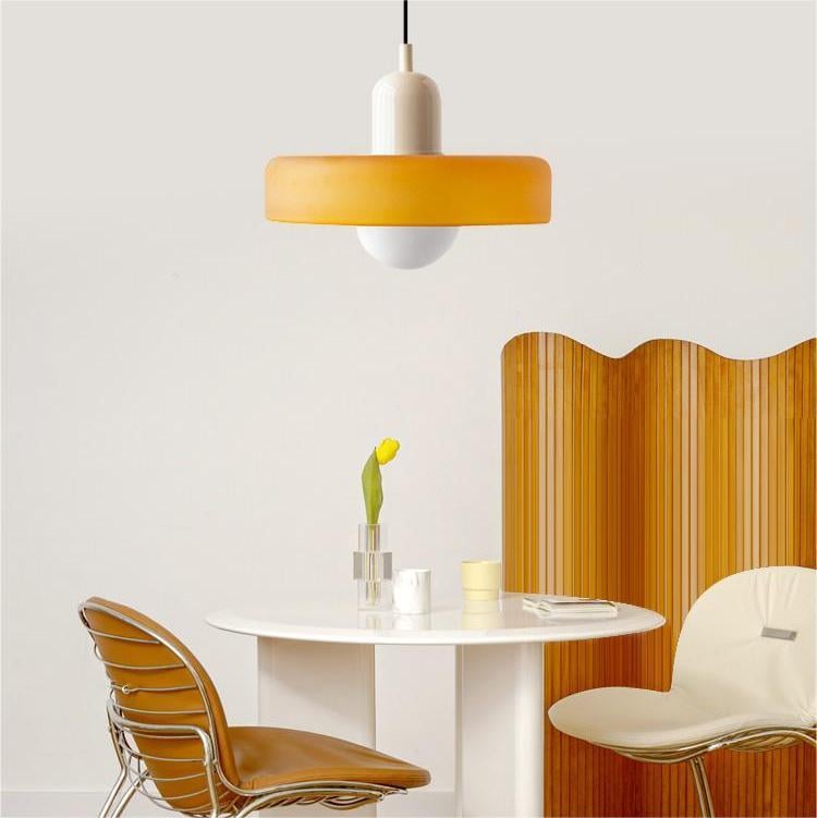 Lampada a sospensione in vetro colorato Bauhaus