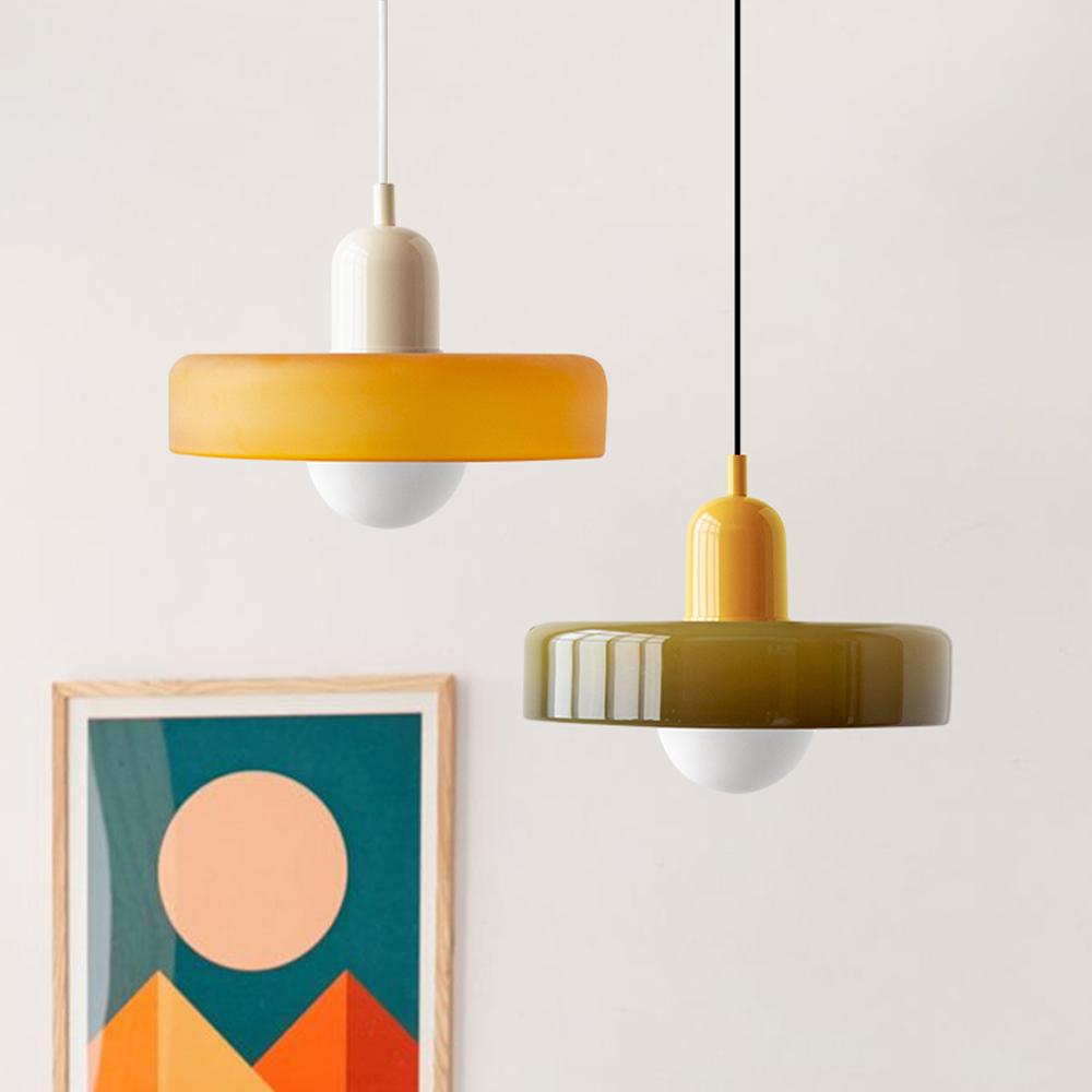 Lampada a sospensione in vetro colorato Bauhaus