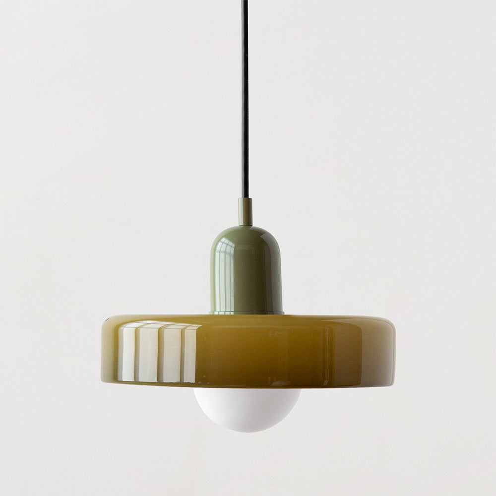 Lampada a sospensione in vetro colorato Bauhaus