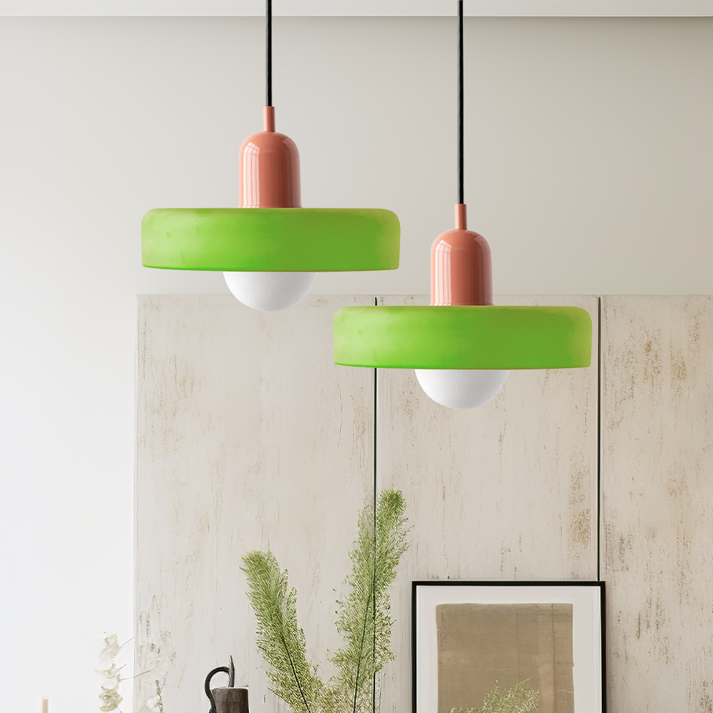 Lampada a sospensione in vetro colorato Bauhaus