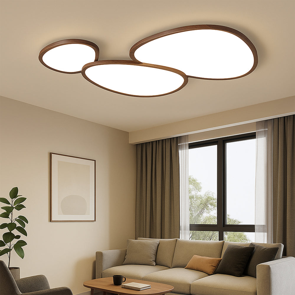 Plafoniera ultra sottile in legno scuro