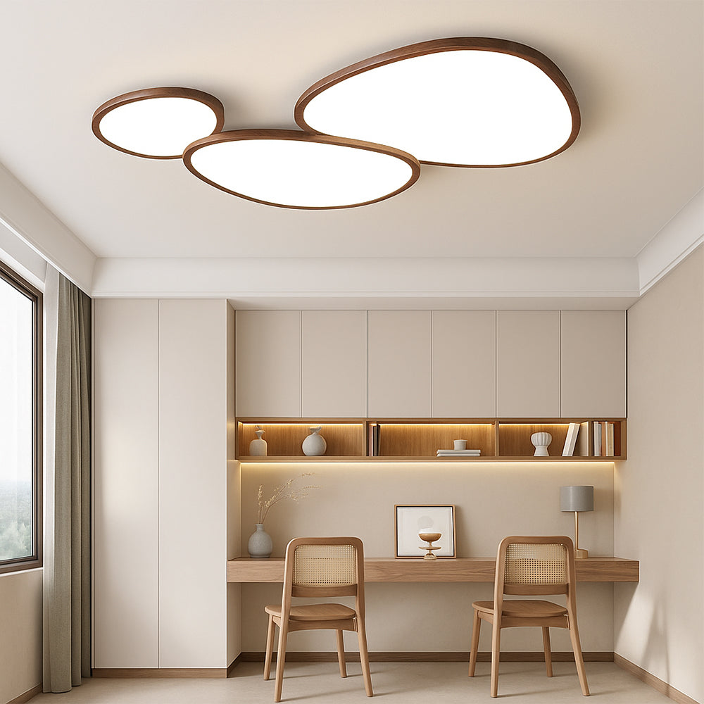 Plafoniera ultra sottile in legno scuro