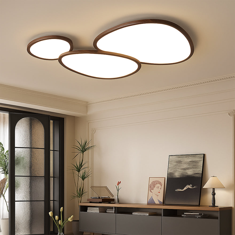 Plafoniera ultra sottile in legno scuro