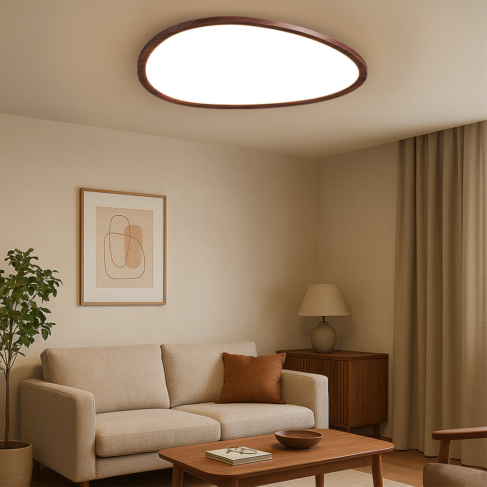 Plafoniera ultra sottile in legno scuro
