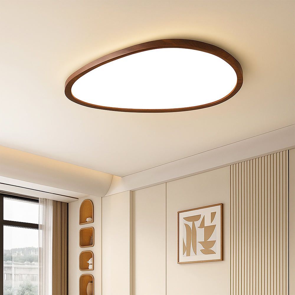 Plafoniera ultra sottile in legno scuro