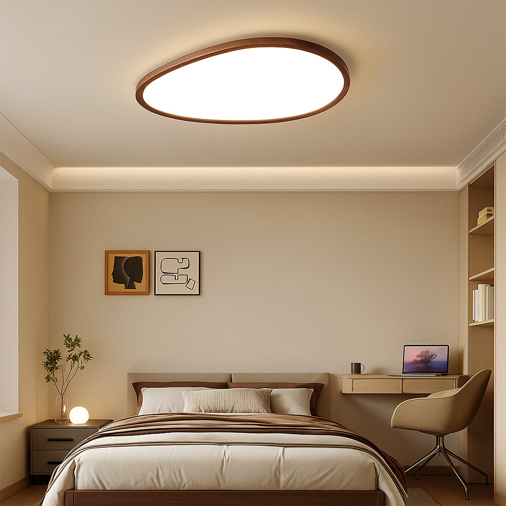 Plafoniera ultra sottile in legno scuro