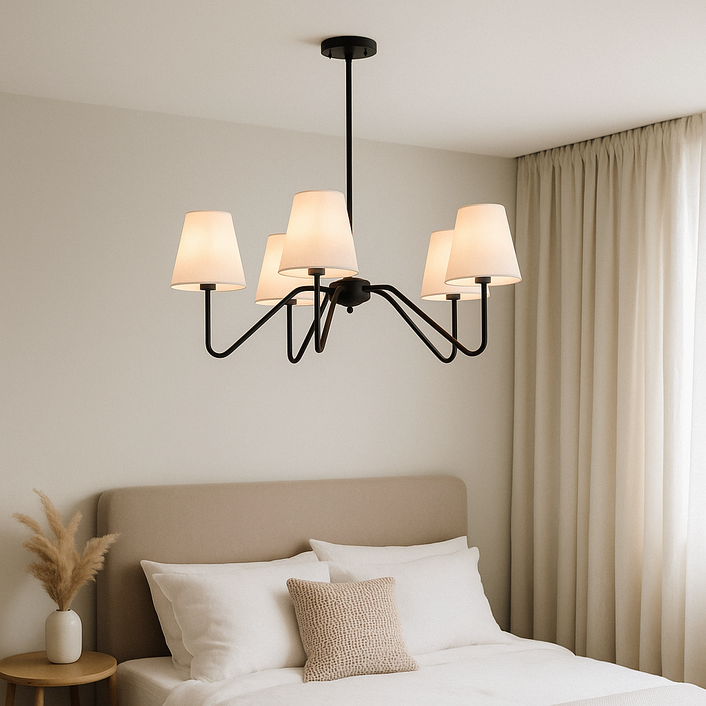 Lampadario da camera da letto in seta