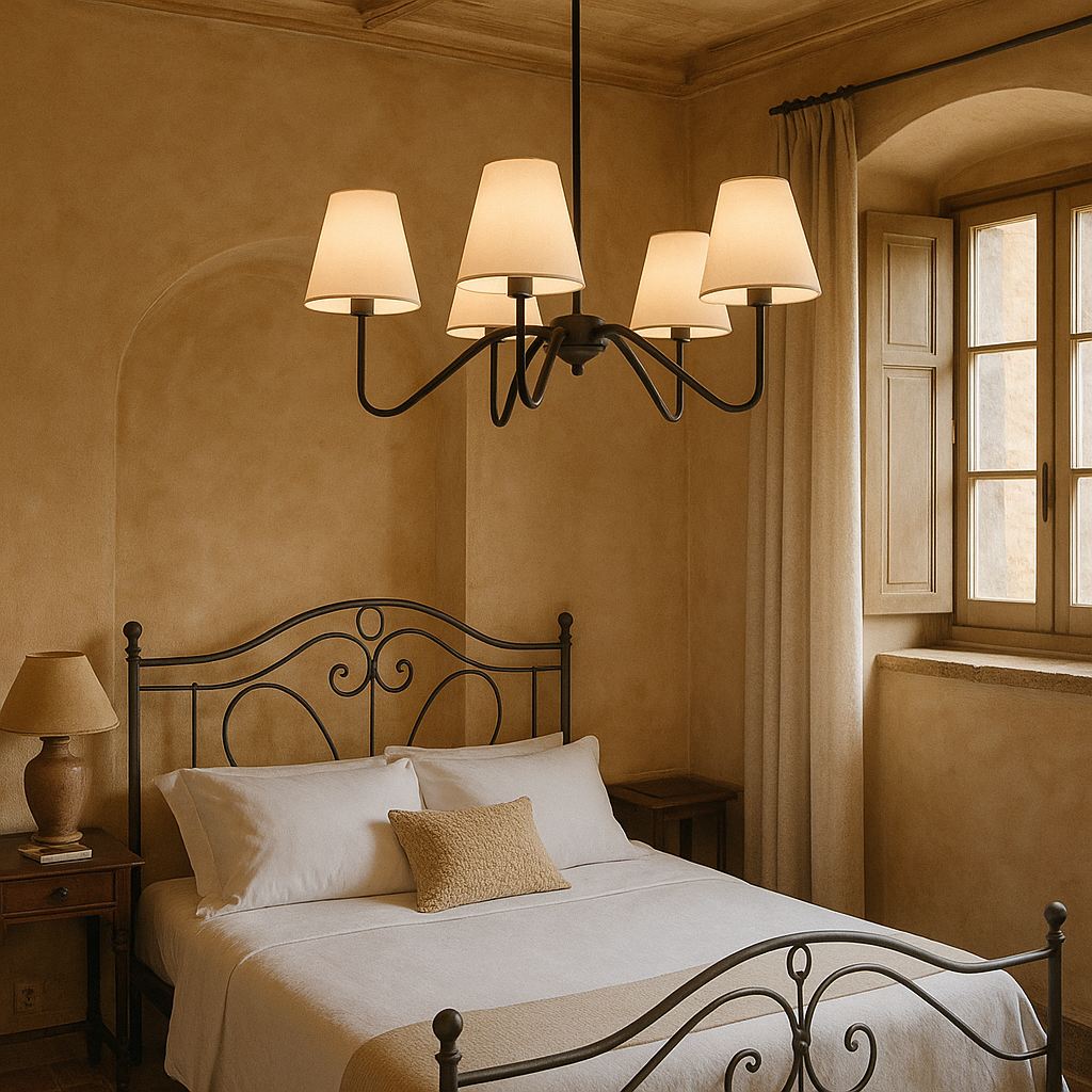 Lampadario da camera da letto in seta