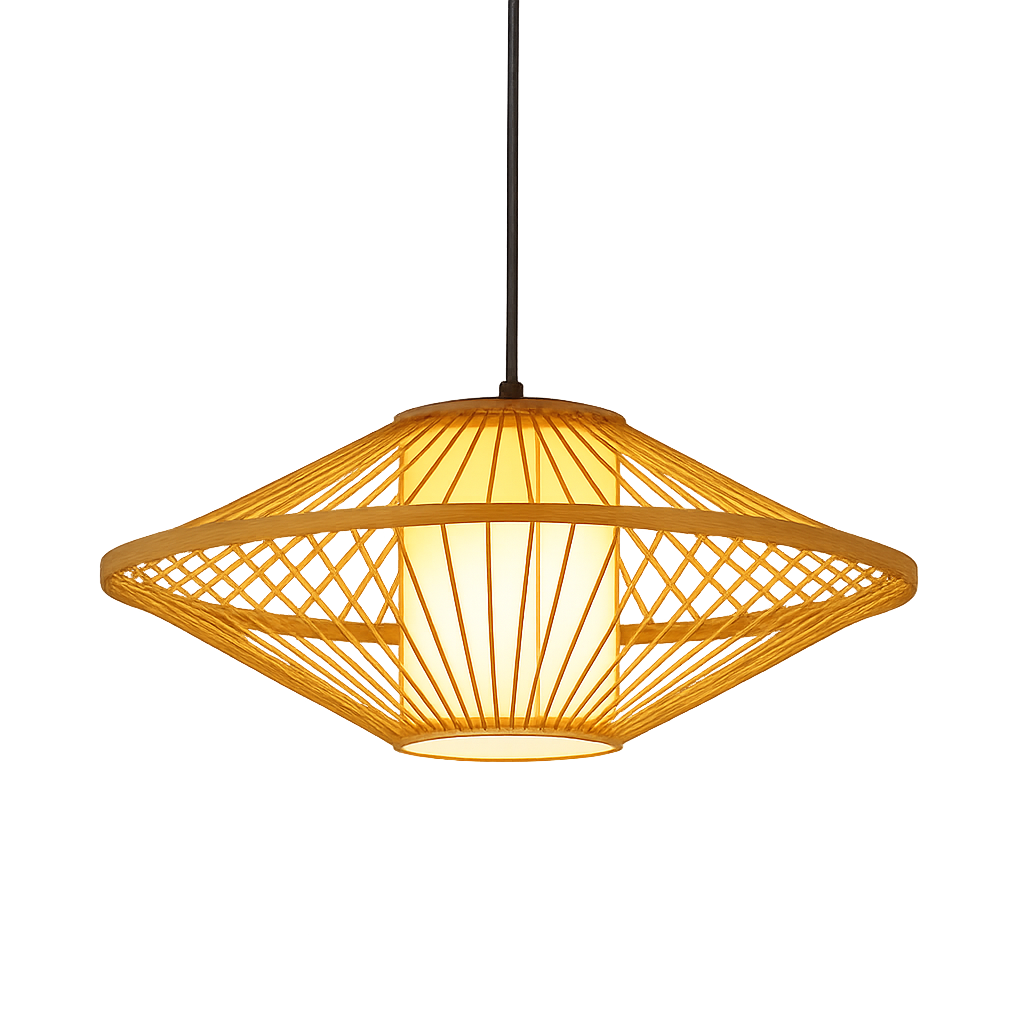 Luce a sospensione in bambù giapponese