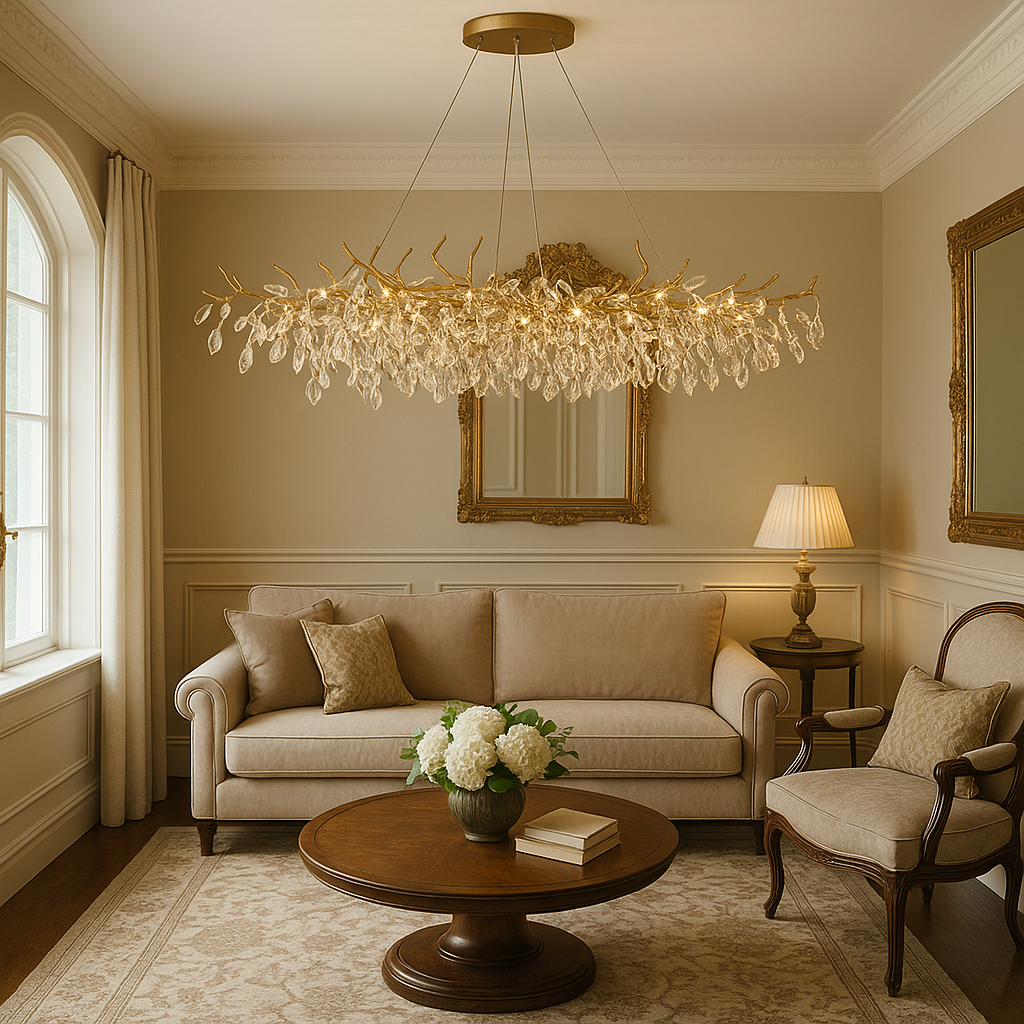Lampadario in vetro in stile francese