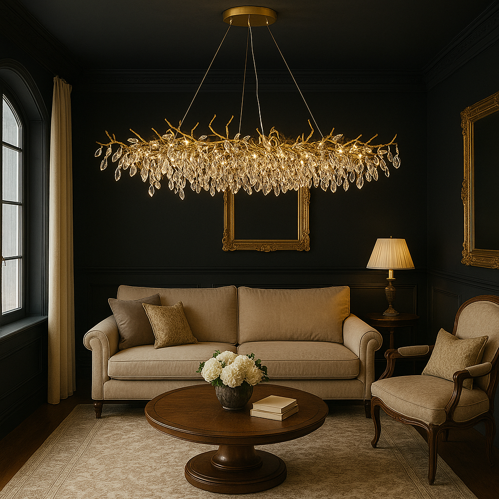 Lampadario in vetro in stile francese