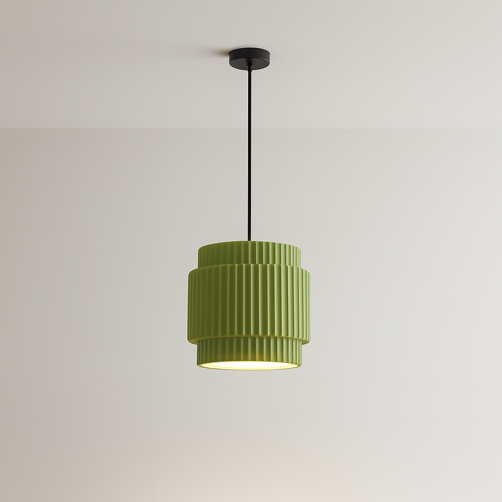 Luce a sospensione colorata in ceramica