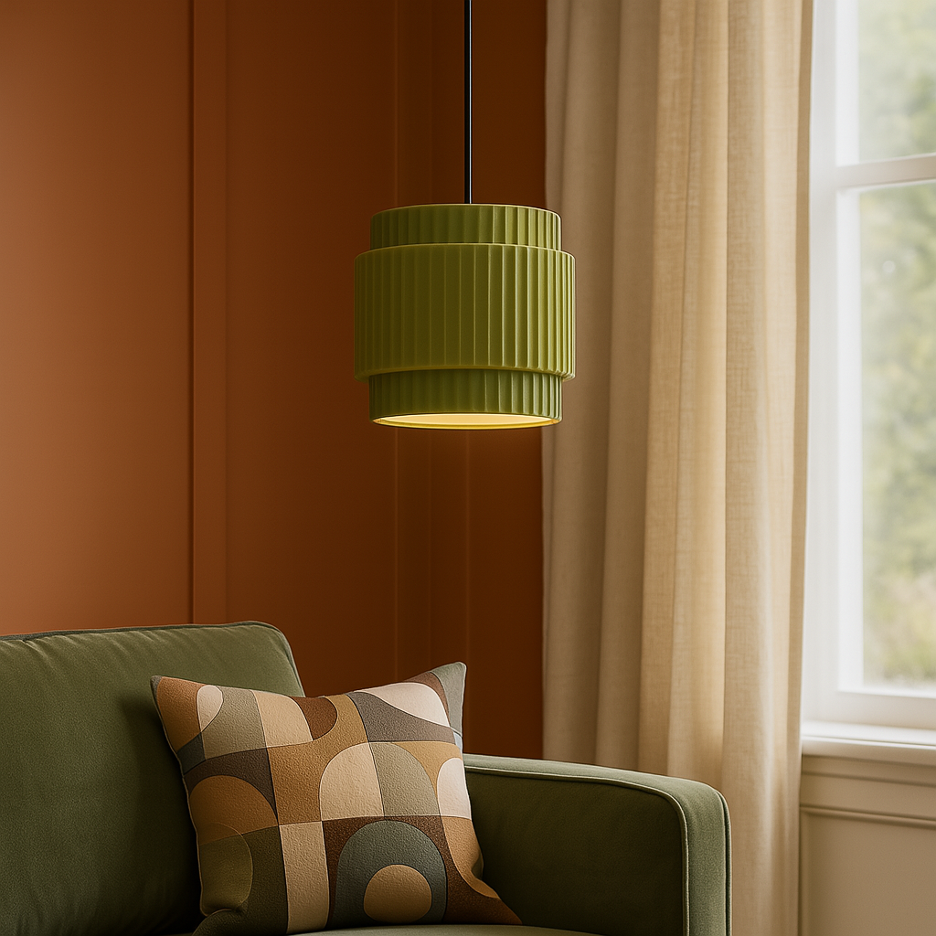 Luce a sospensione colorata in ceramica
