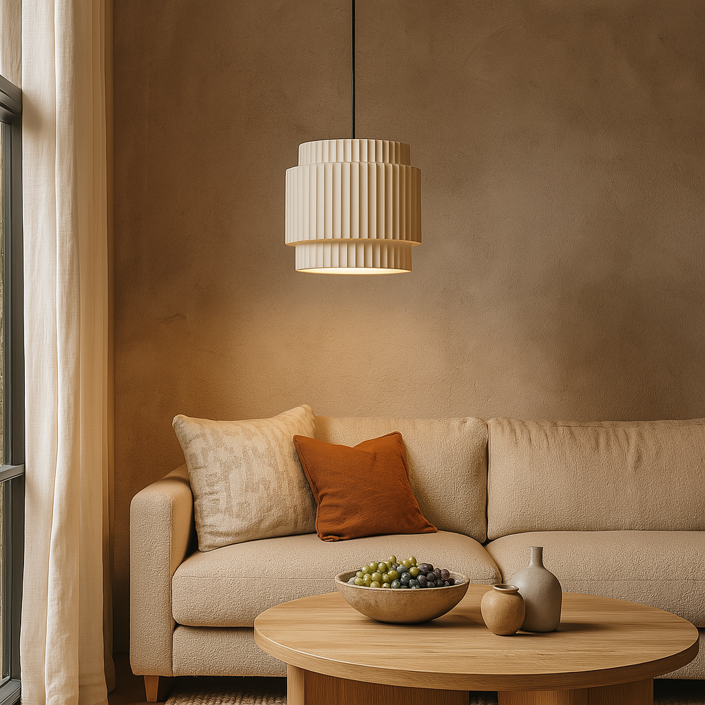 Luce a sospensione colorata in ceramica