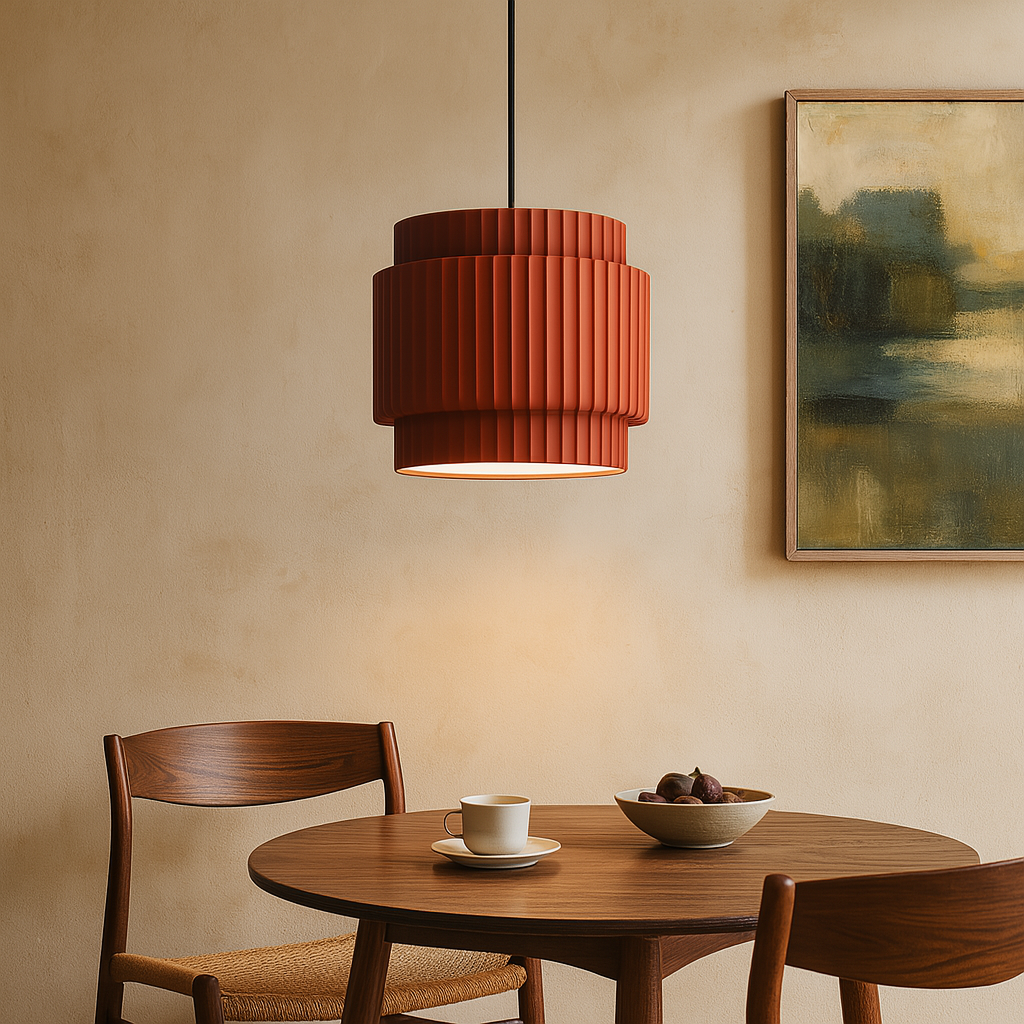 Luce a sospensione colorata in ceramica