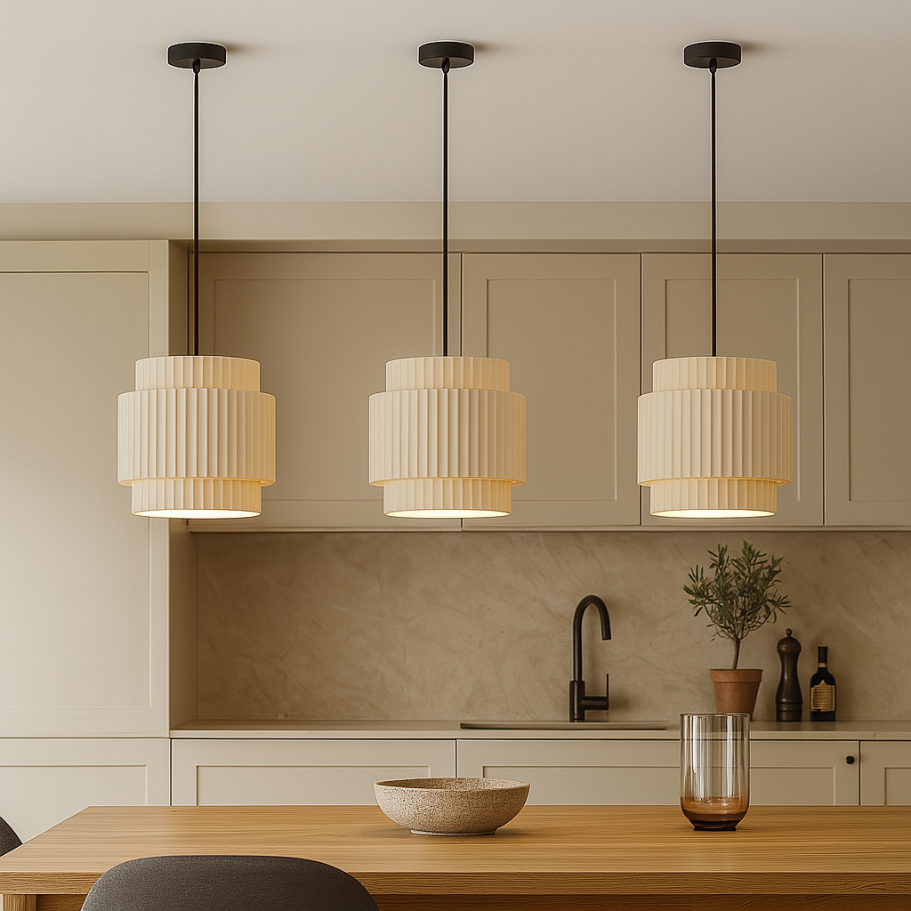 Luce a sospensione colorata in ceramica