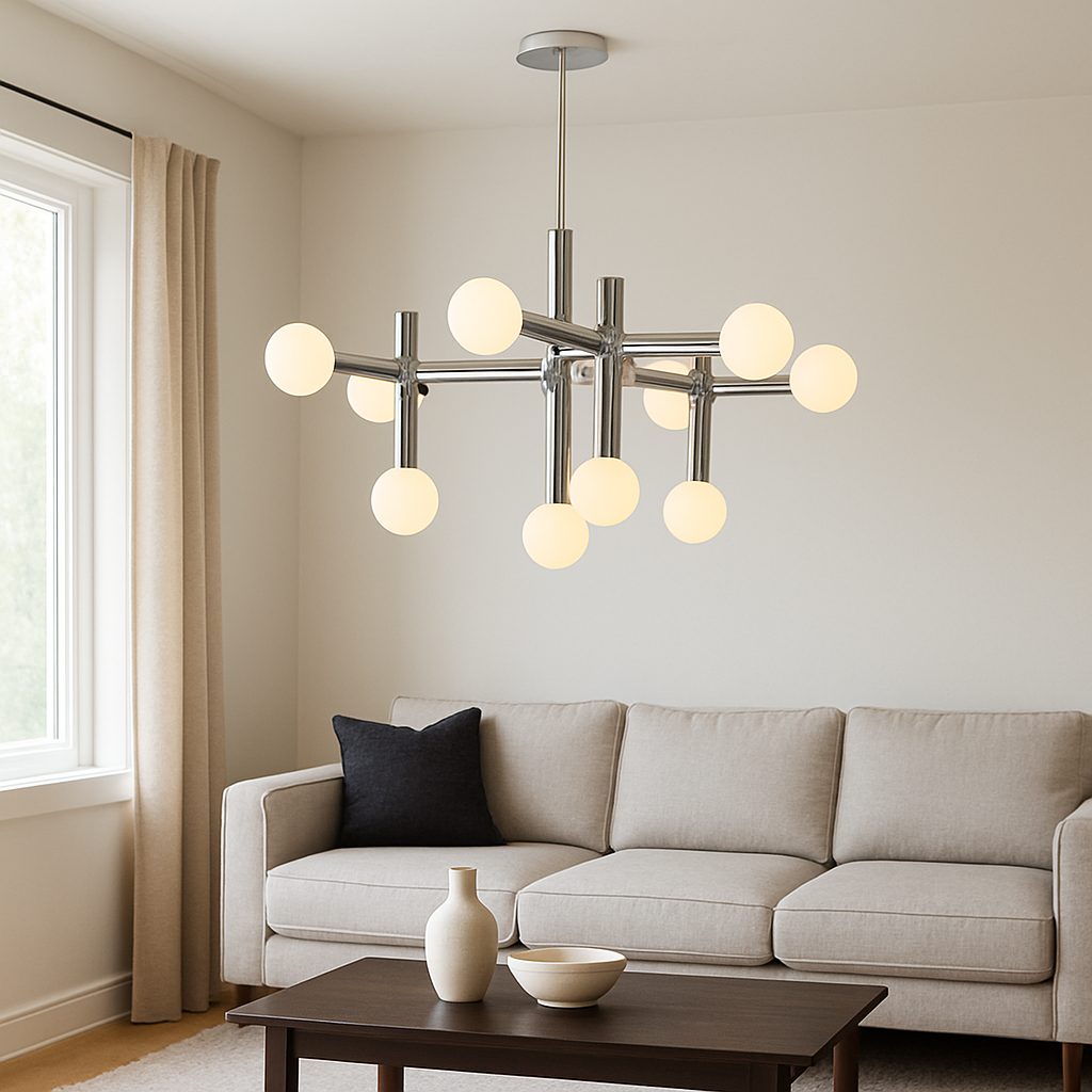 Lampadario Bauhaus in metallo