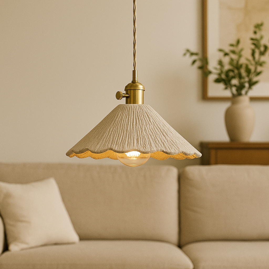 Luce a sospensione in cemento