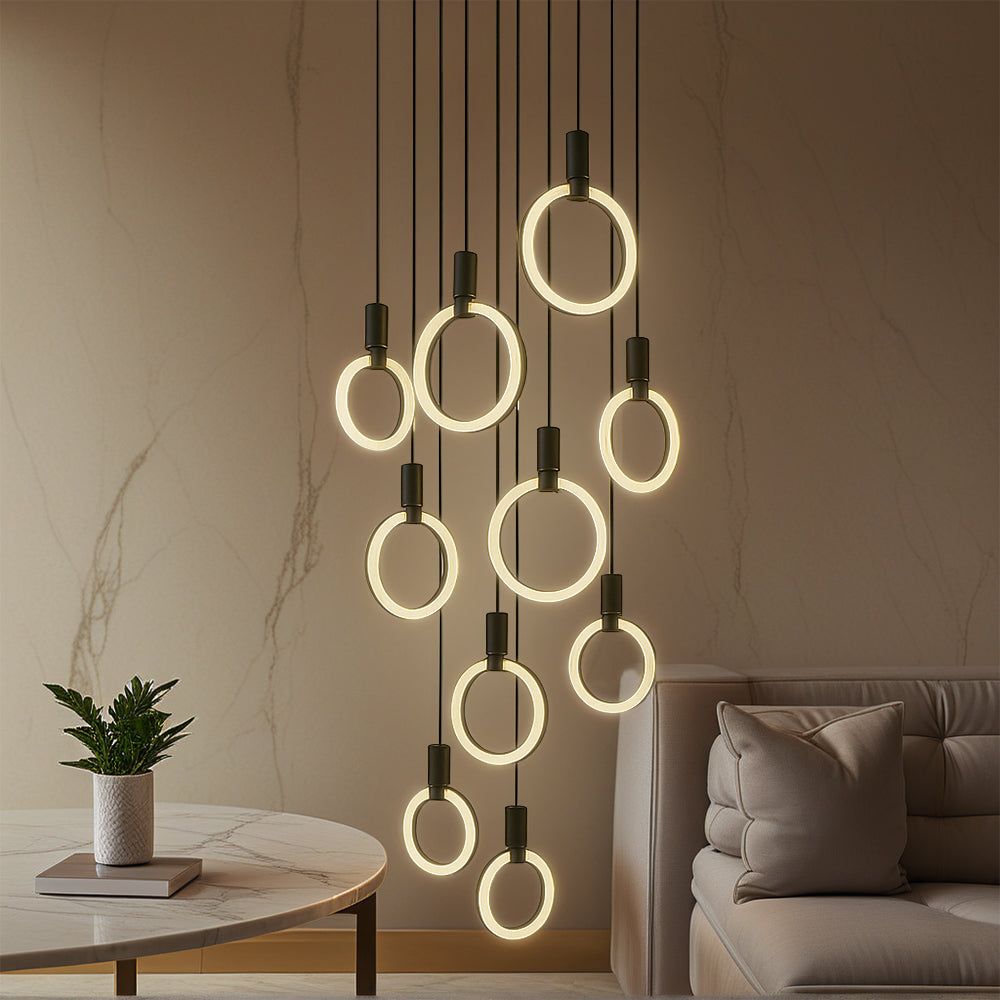 7/10 Lampadario per scale ad anelli