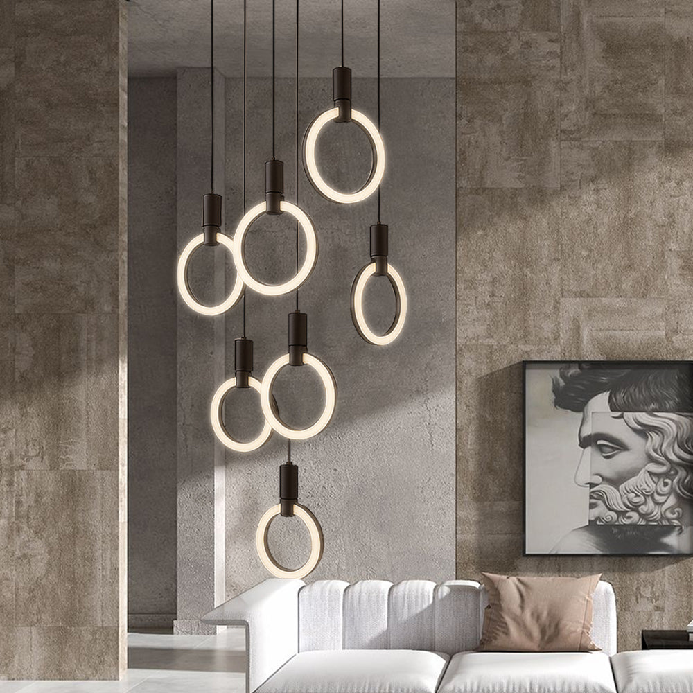 7/10 Lampadario per scale ad anelli