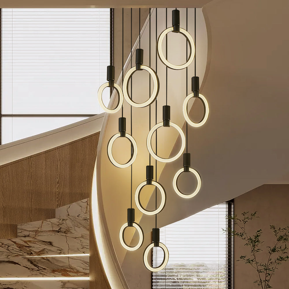 7/10 Lampadario per scale ad anelli
