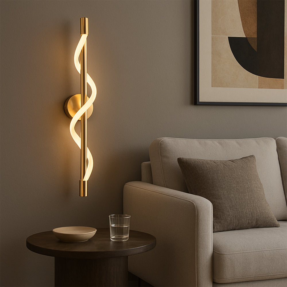 Lampada da parete a curva lineare