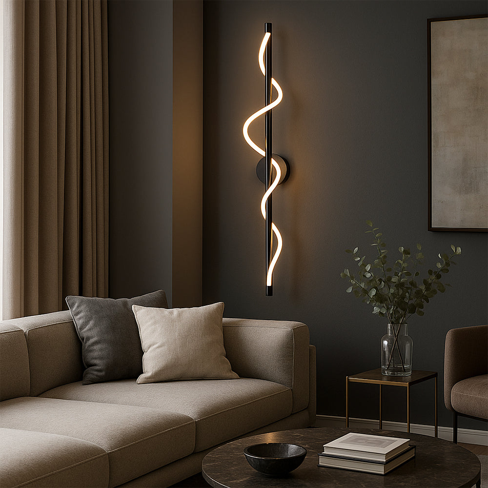 Lampada da parete a curva lineare