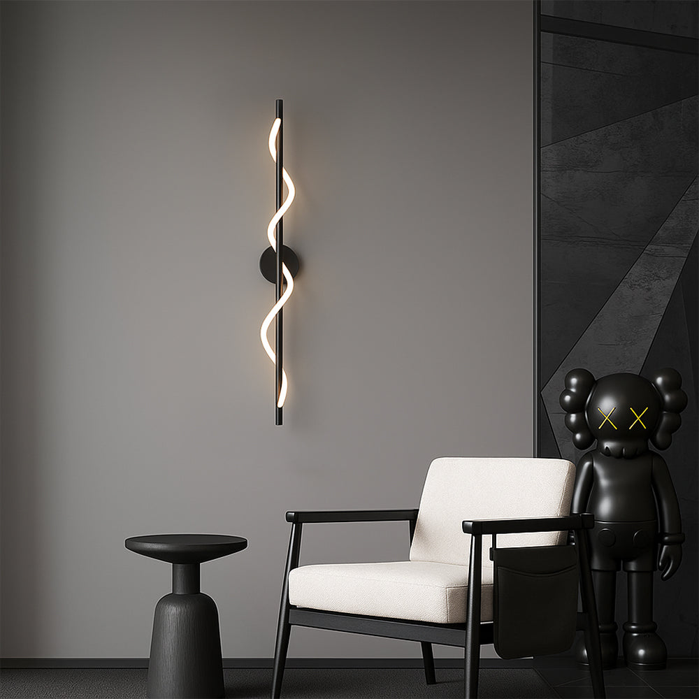 Lampada da parete a curva lineare