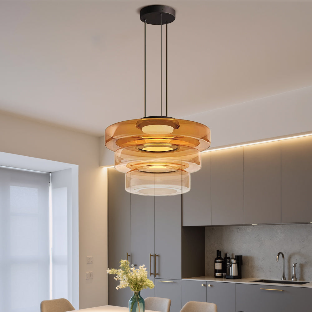 Lampada a sospensione Bauhaus in vetro danese