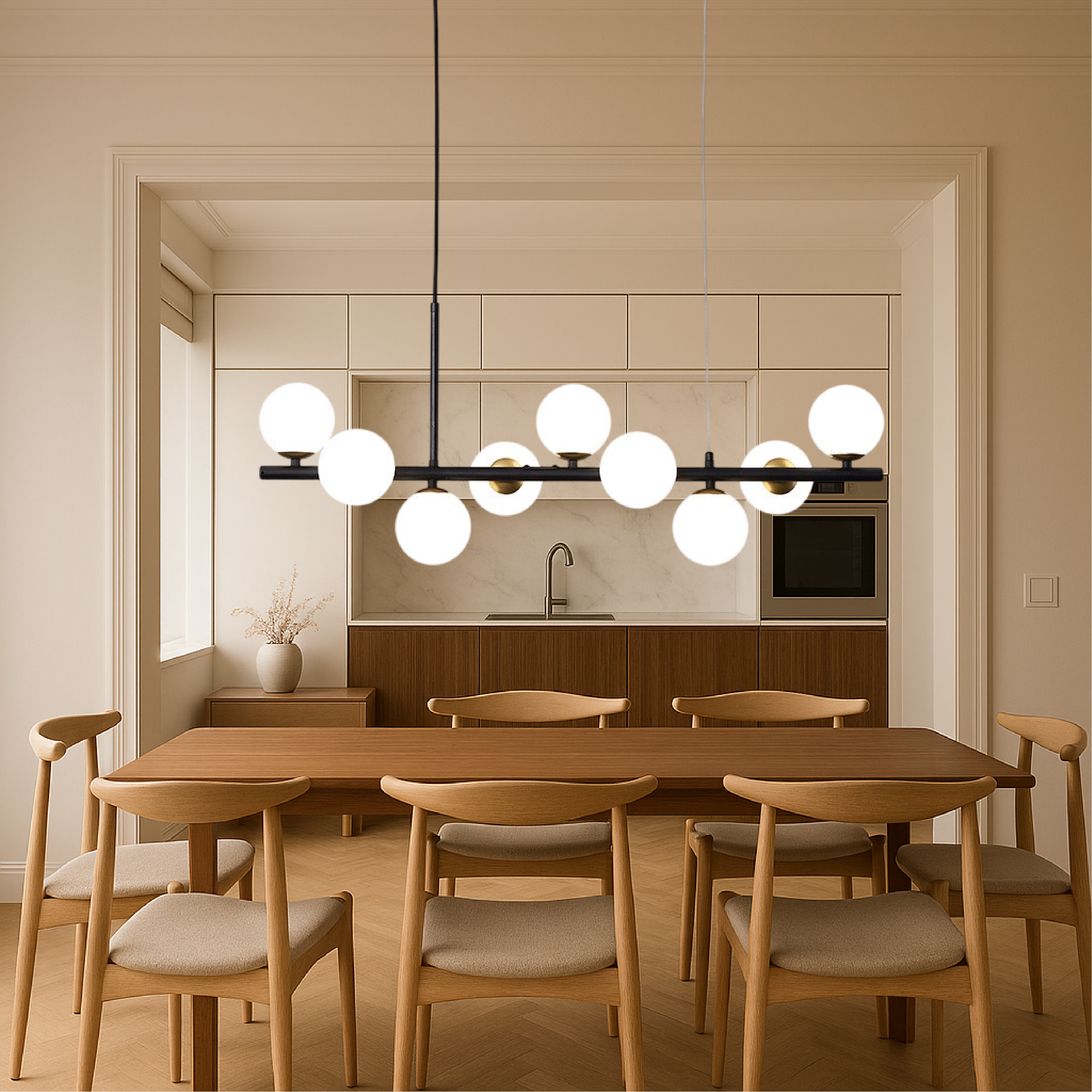 Sala da pranzo Luce a sospensione nera