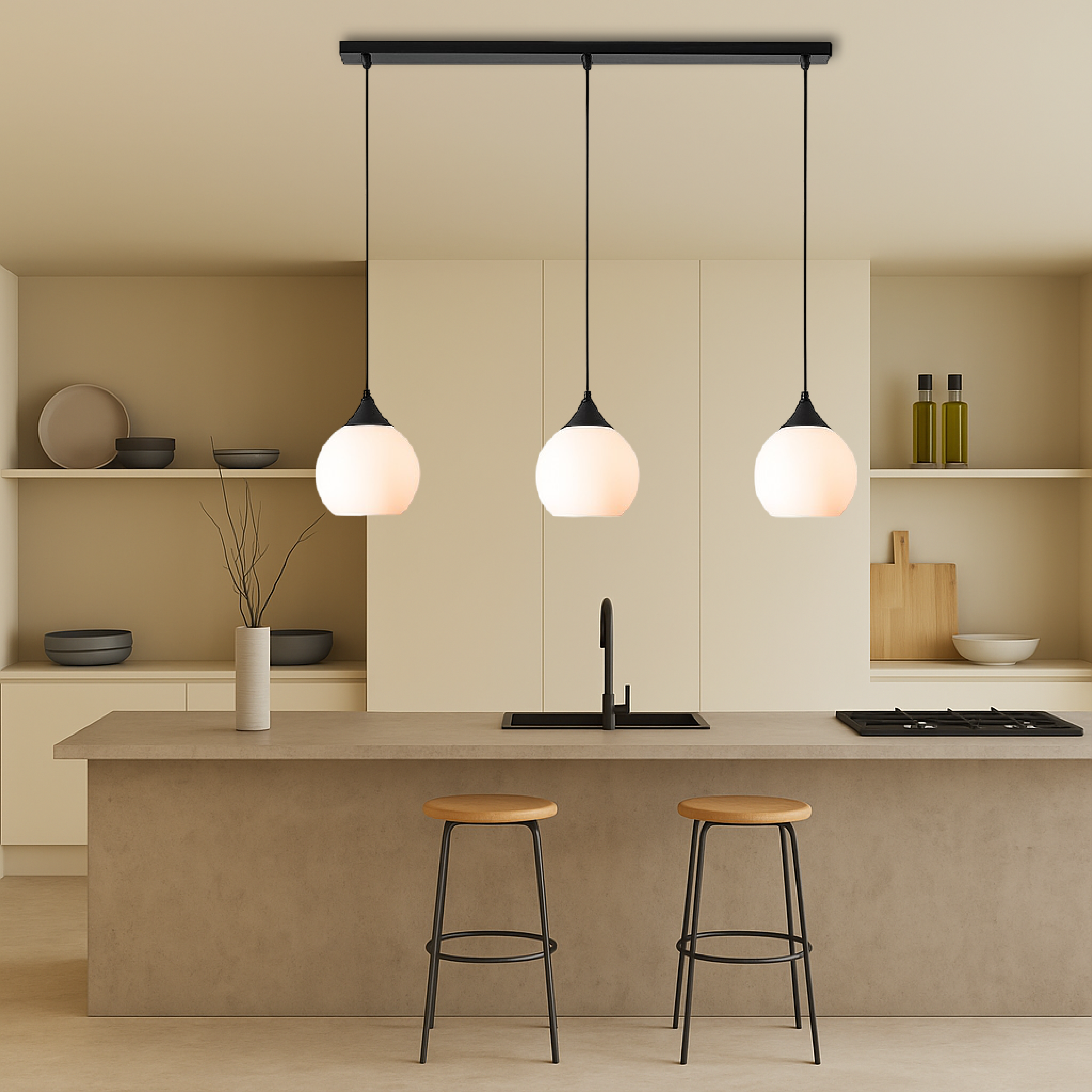 Lampada a sospensione per tavolo da pranzo a 3 teste di Gade