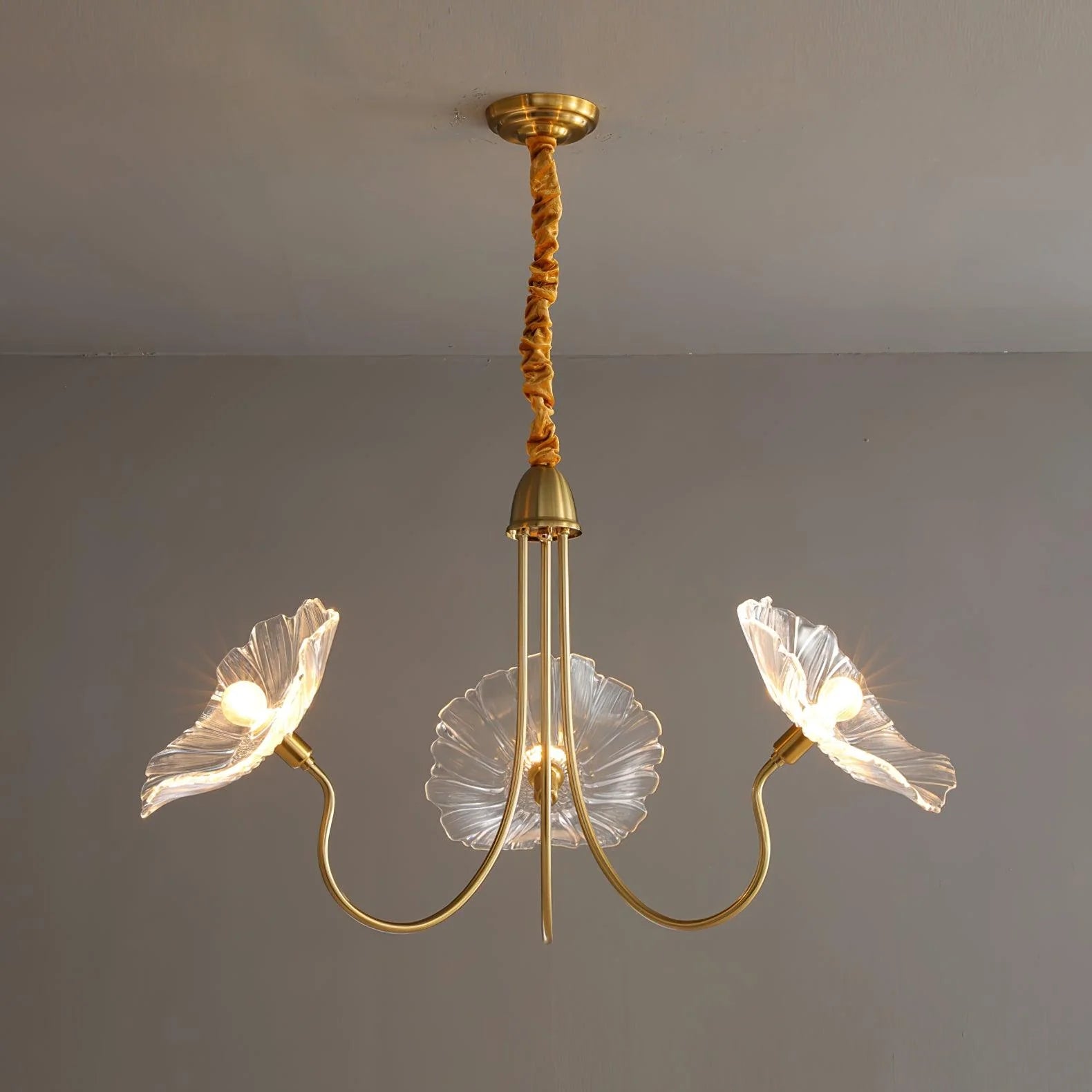 Lampadario a foglie di vetro Lotus