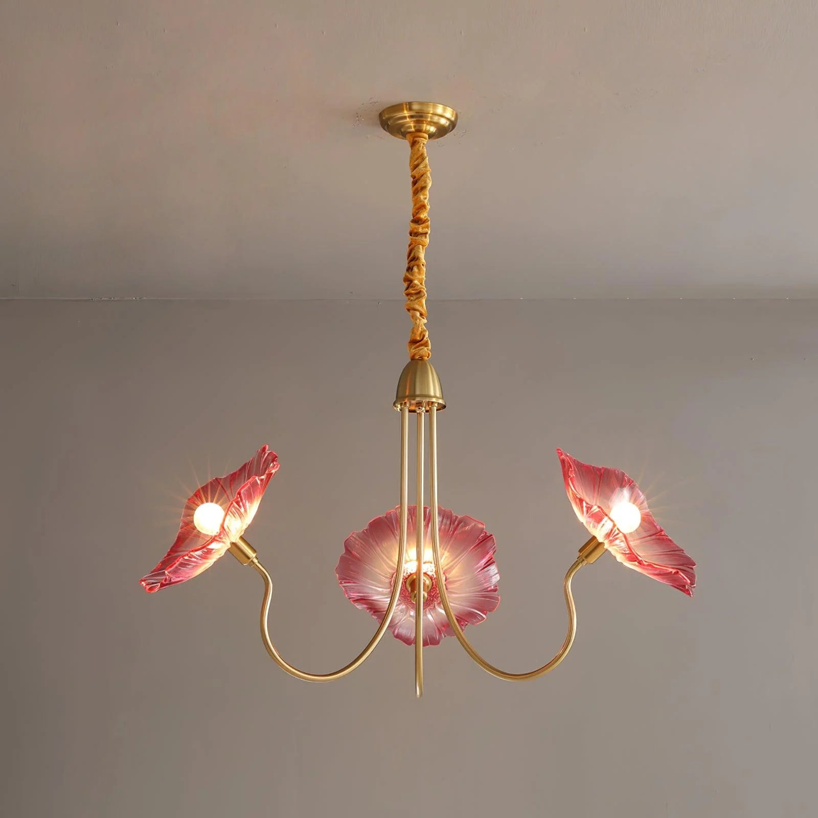 Lampadario a foglie di vetro Lotus