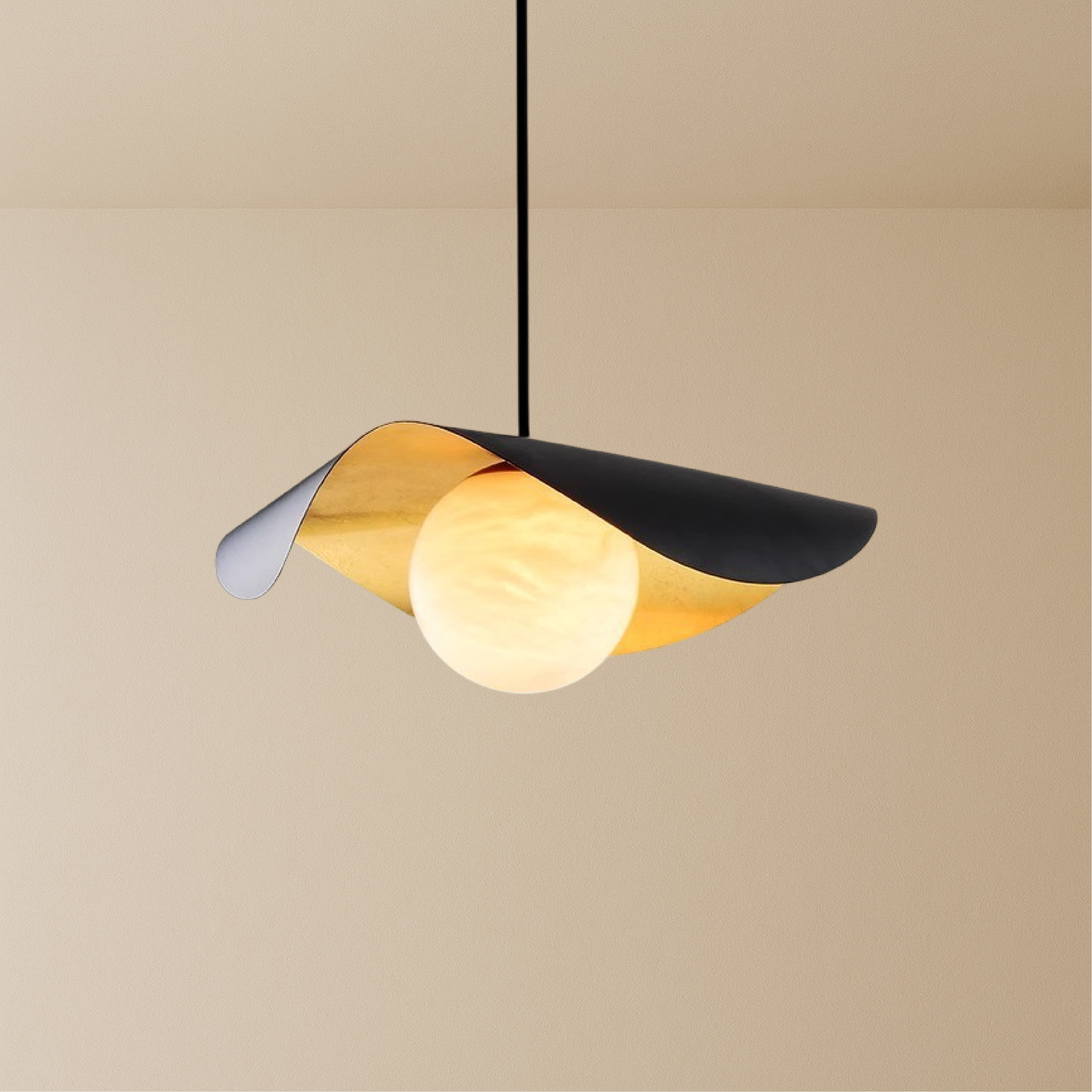 Lampada a sospensione a sfera in marmo spagnolo