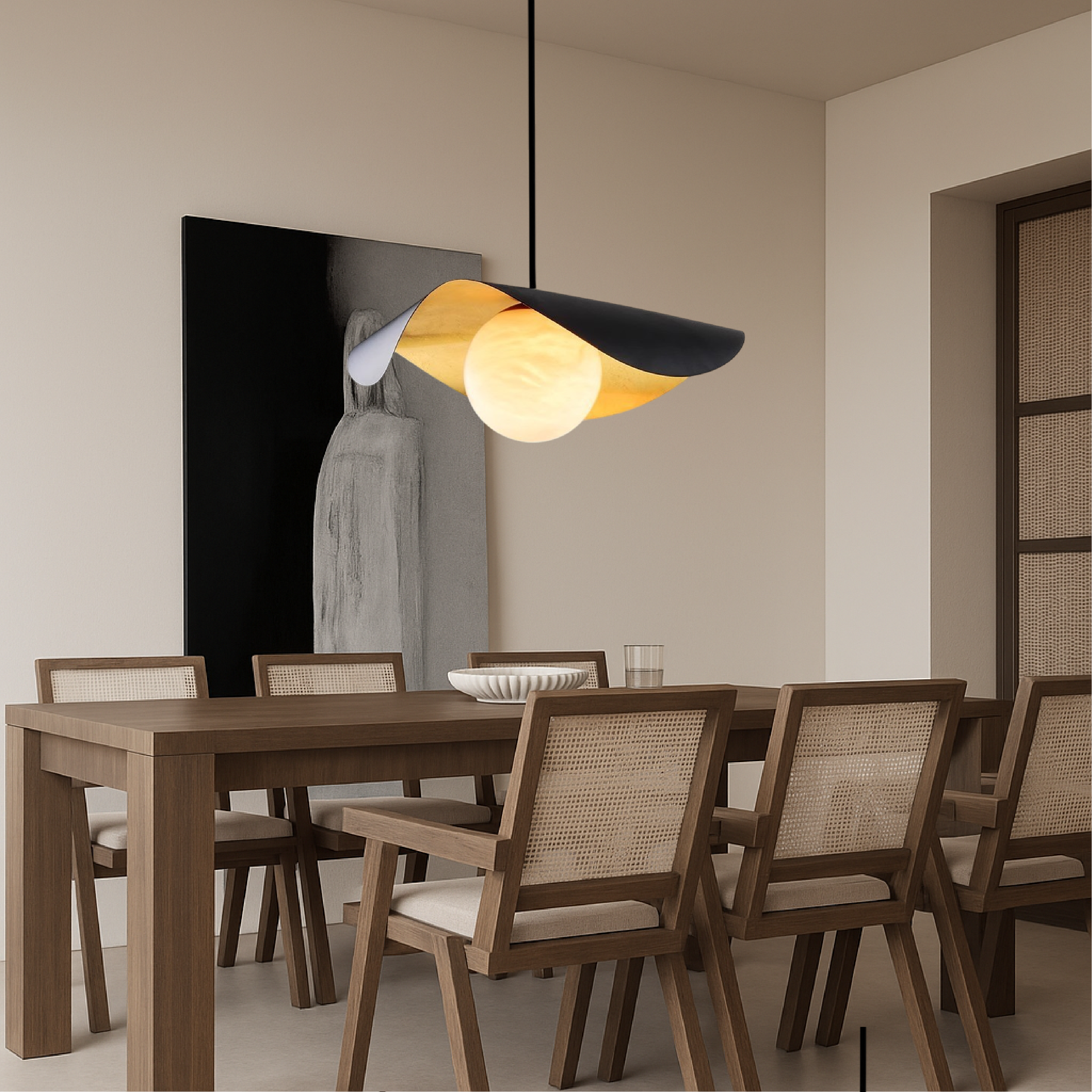 Lampada a sospensione a sfera in marmo spagnolo