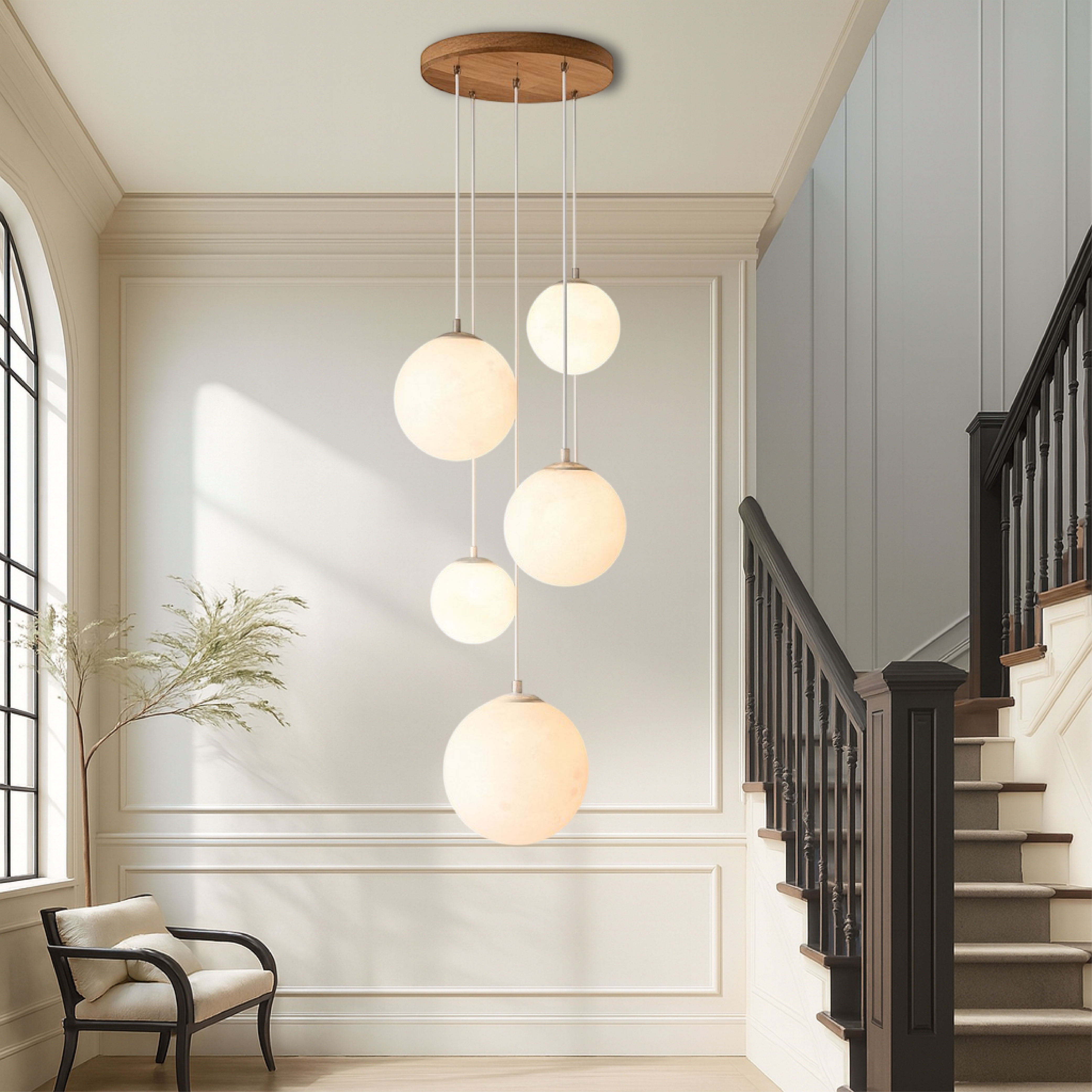 Lampadario nordico per scale Moonlamp