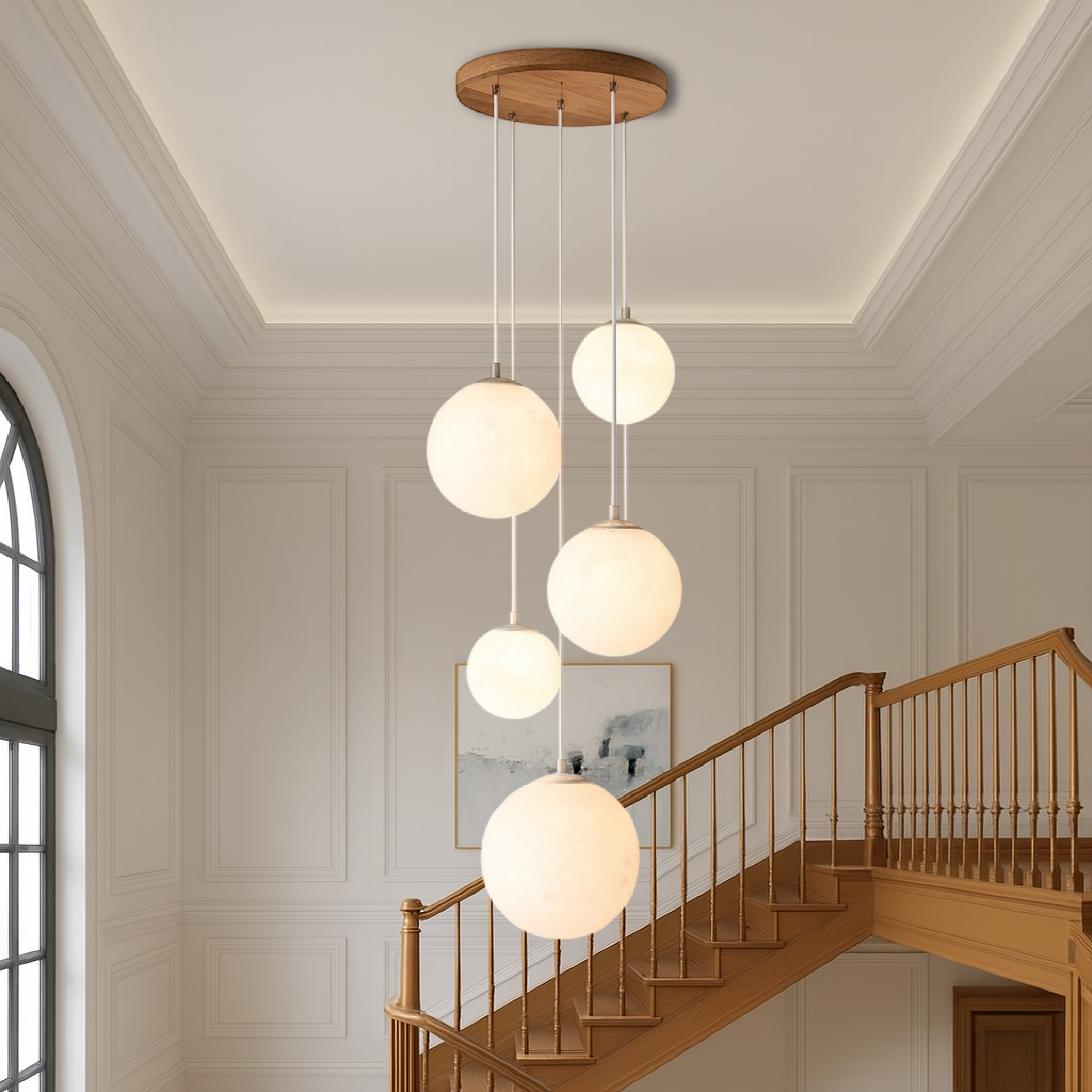Lampadario nordico per scale Moonlamp