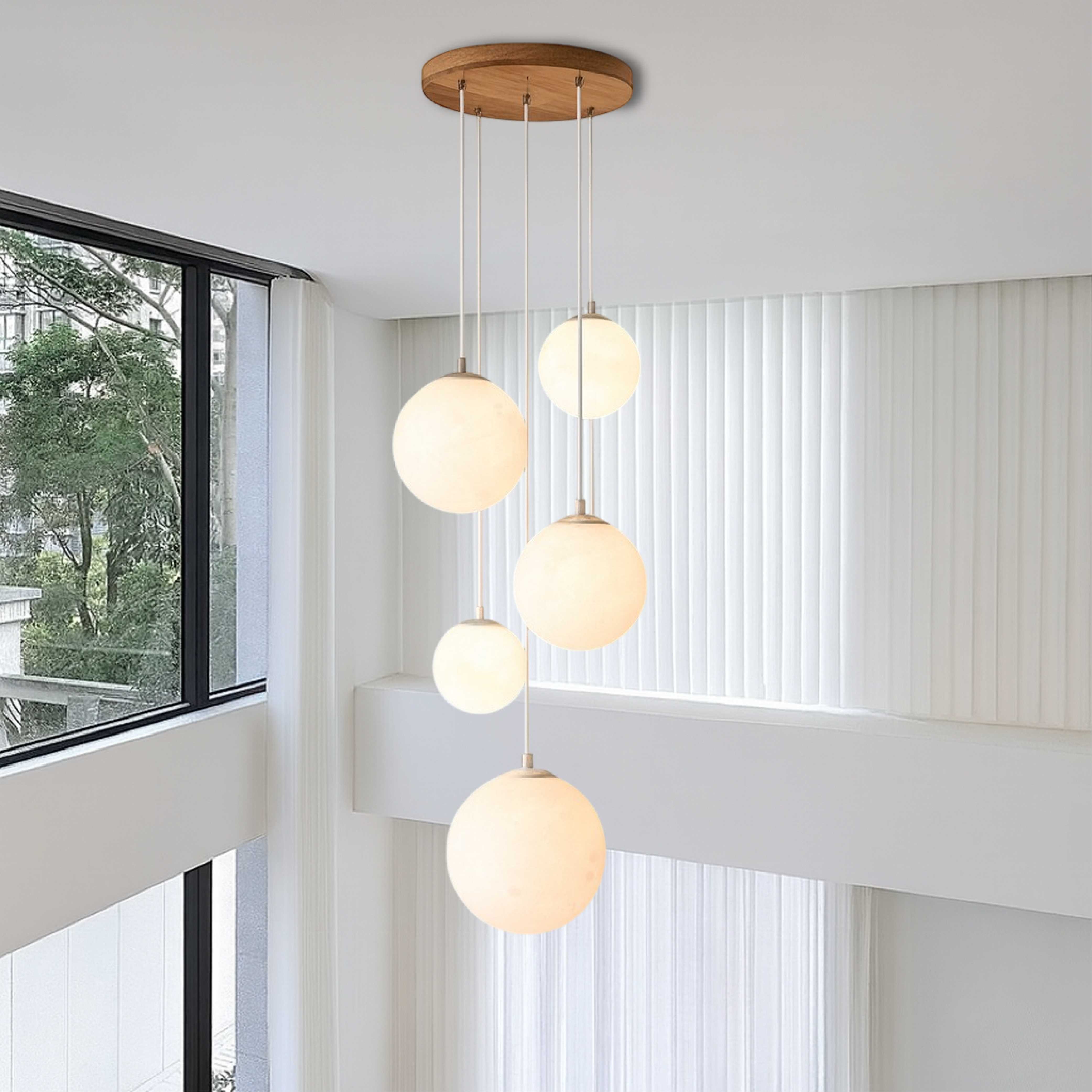 Lampadario nordico per scale Moonlamp